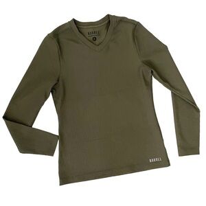 NOBULL men’s waffle knit long sleeve olive green small v neck